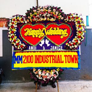 karangan bunga happy wedding mm2100 industrial town